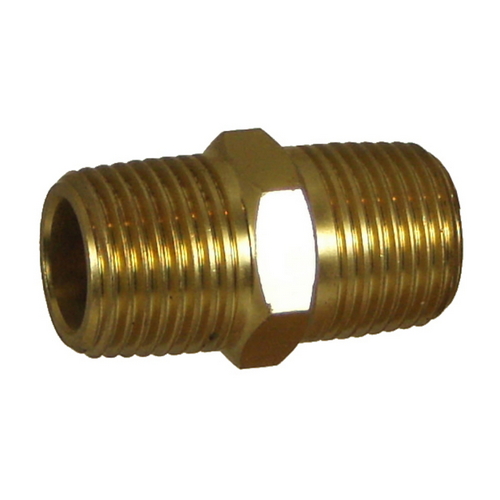 BRASS FITTING NO 27 1/2 HEX NIPPLE - PK OF 1 